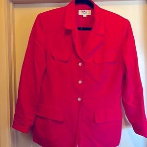 Le Suit Petite size 14P red suit jacket